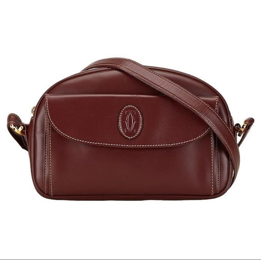 Cartier Must De Cartier Calfskin Leather Bordeaux Shoulder Bag